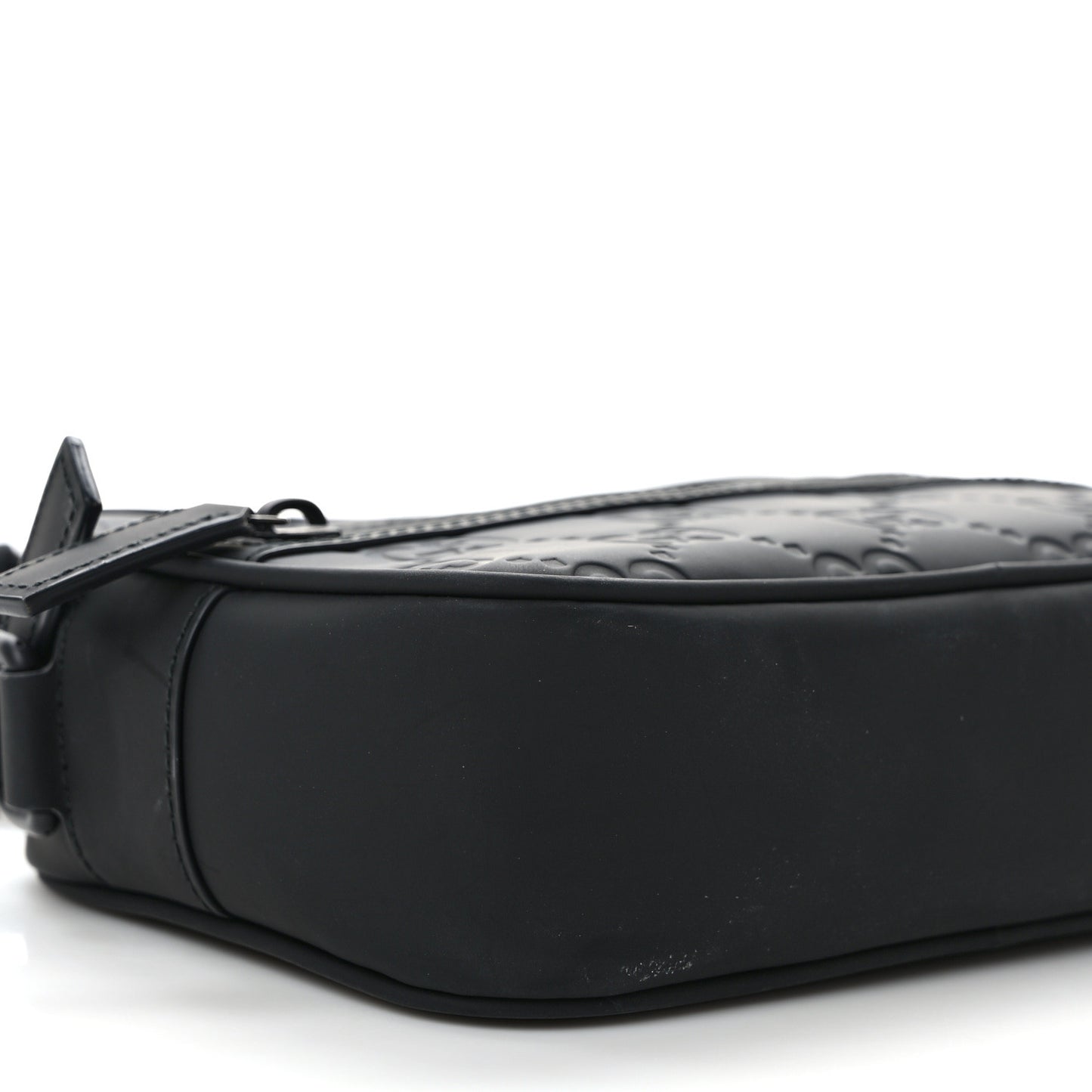 Rubber Effect Calfskin GG Mini Crossbody Bag Black