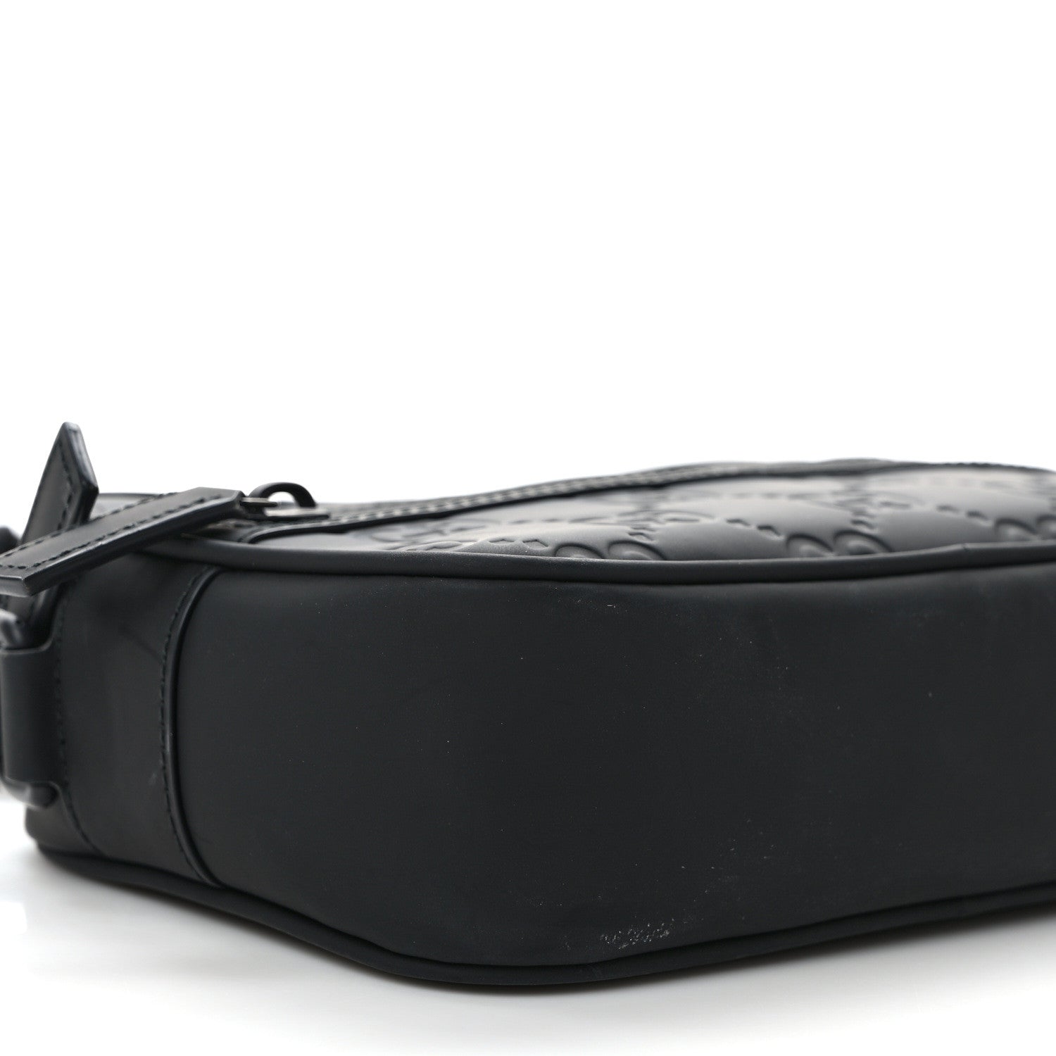 Gucci Rubber Effect Calfskin GG Mini Crossbody Bag Black 8 of 9