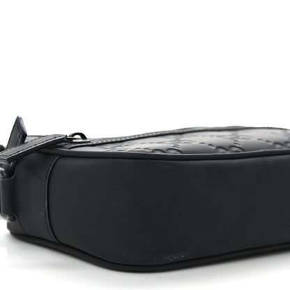 Gucci Rubber Effect Calfskin GG Mini Crossbody Bag Black 8 of 9
