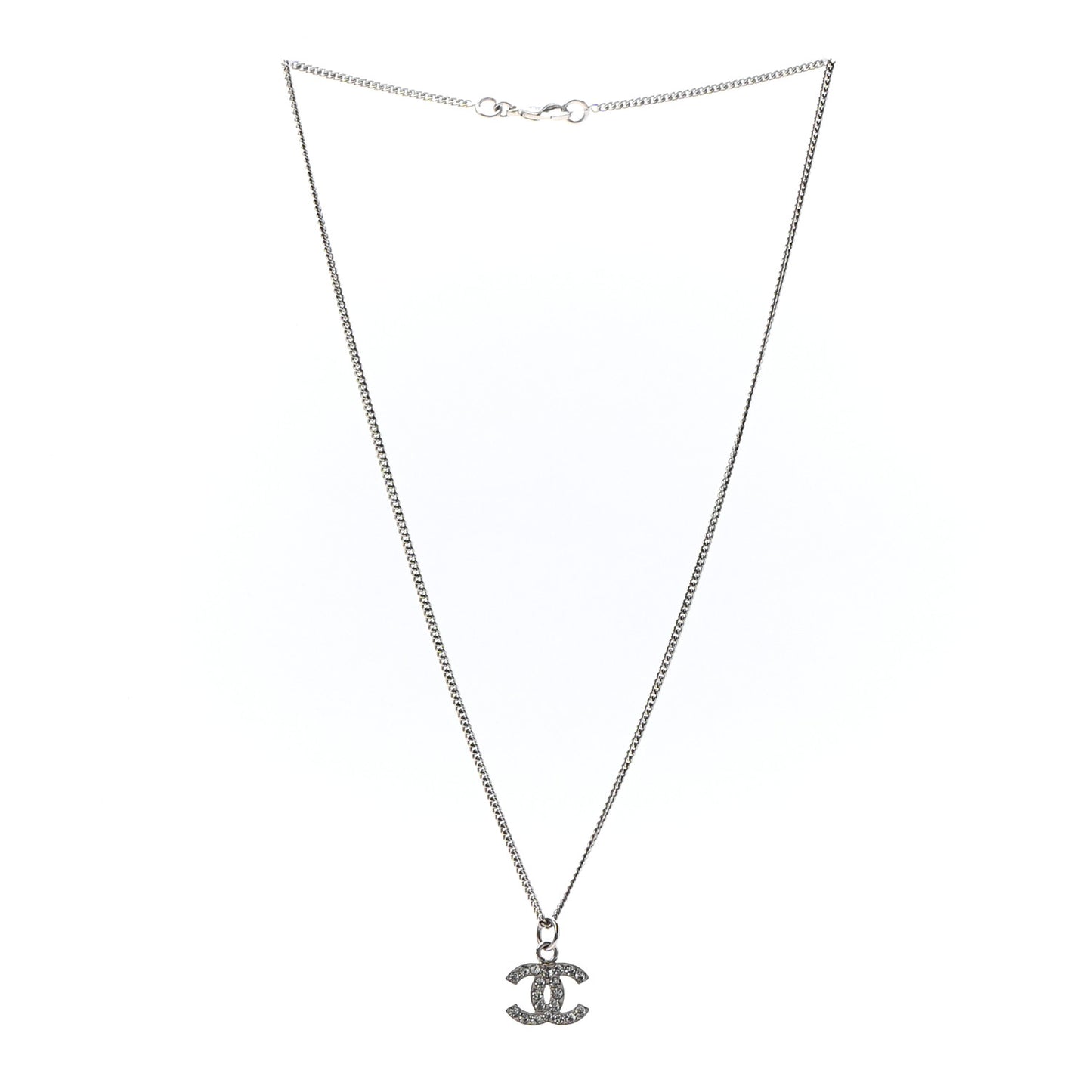 Crystal Timeless CC Necklace Silver