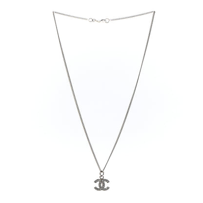 Chanel Crystal Timeless CC Necklace Silver 3 of 5