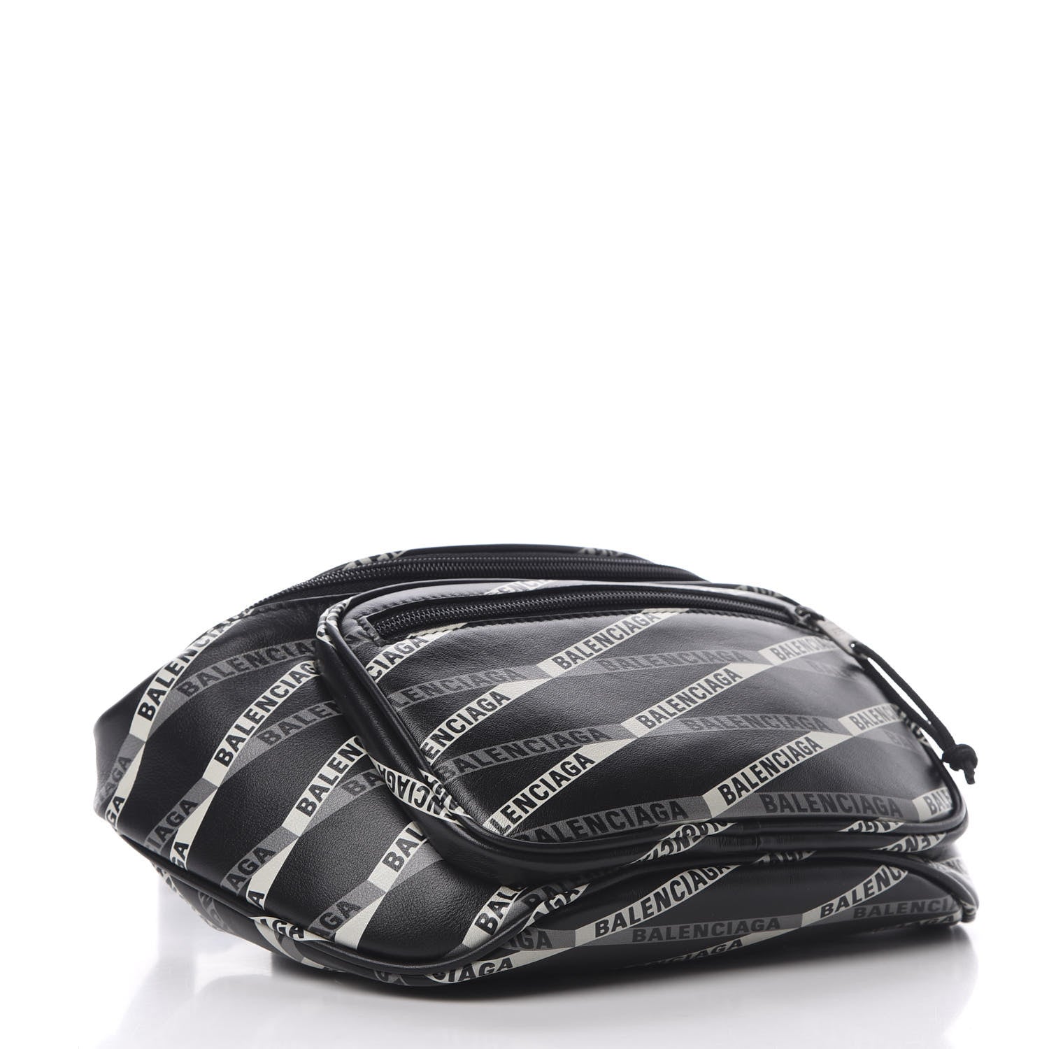 Balenciaga Smooth Calfskin Losange Monogram Explorer Belt Bag Black Grey 4 of 10