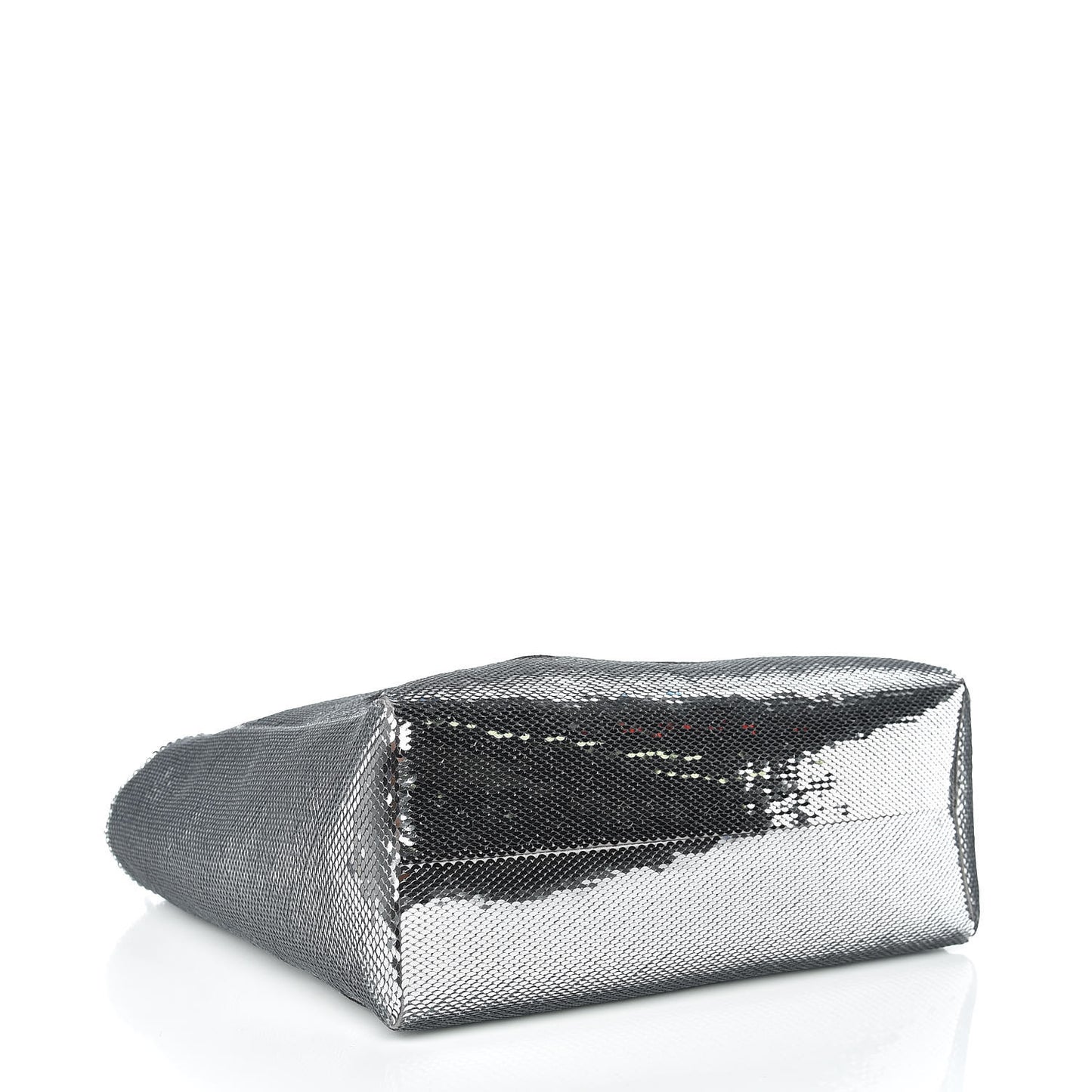 Paillettes Sequin Logo Tote Argento