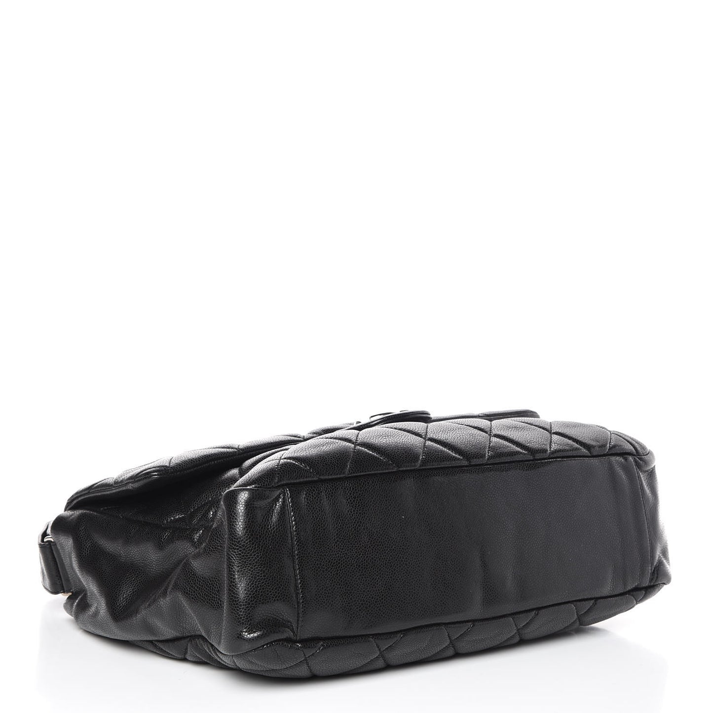 Glazed Caviar Quilted Stretch Spirit Messenger Bag Black