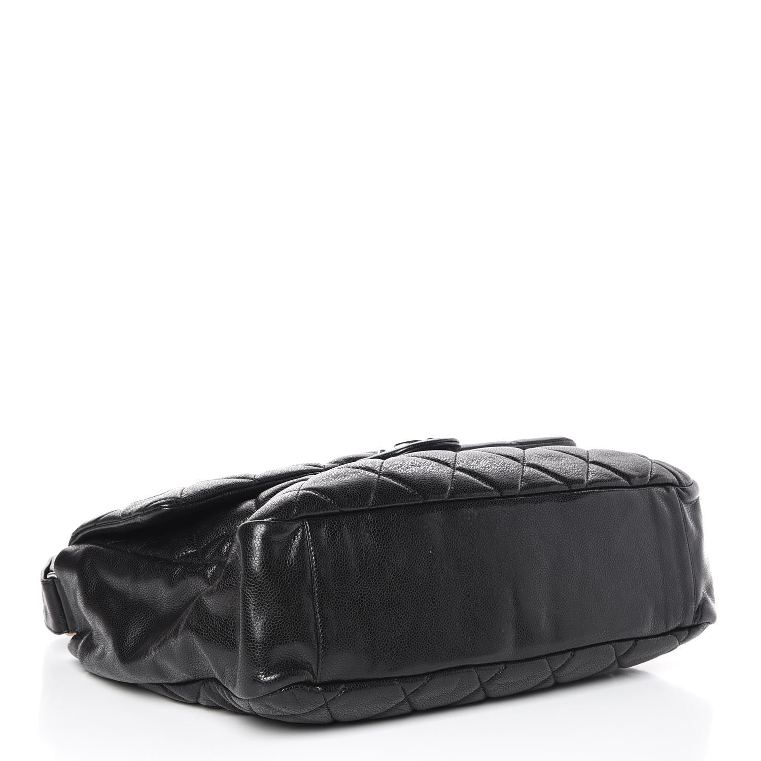 Chanel Glazed Caviar Quilted Stretch Spirit Messenger Bag Black 4 of 9