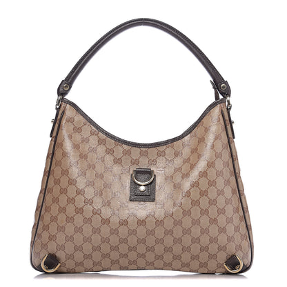 Gucci Crystal Monogram Large Abbey D Ring Hobo Dark Brown 1 of 9