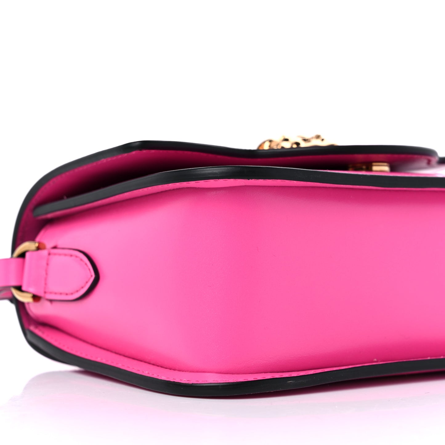 Calfskin Vinyl Small Houndstooth La Medusa Crossbody Bag Pink Multicolor
