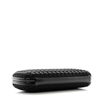Bottega Veneta Satin Ayers Intreccio Impero Stretch Knot Clutch Black 4 of 7