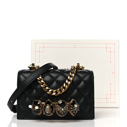 Alexander McQueen Lambskin Quilted Knuckle Shoulder Bag Black 11 of 11