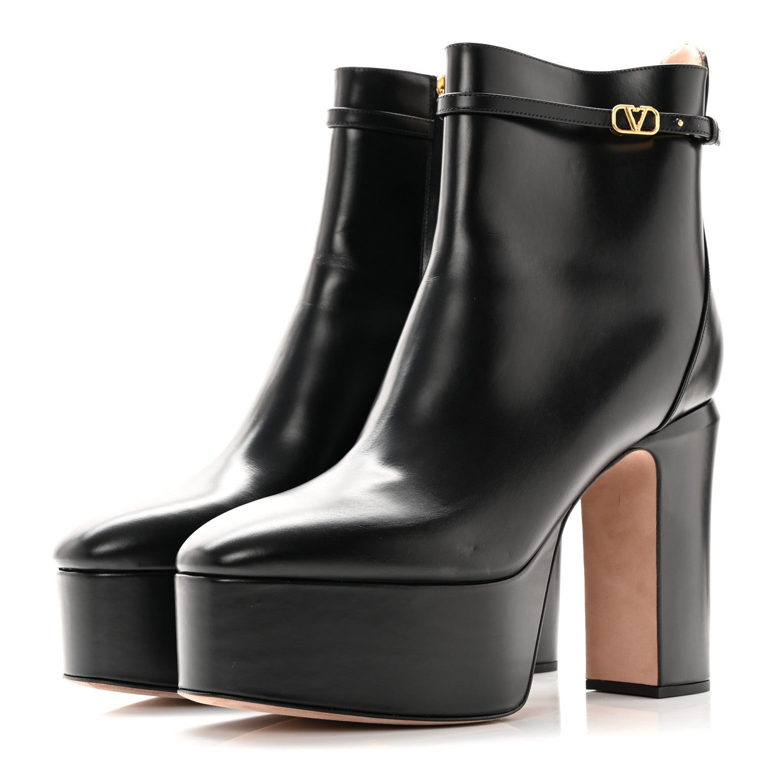 Valentino Garavani Calfskin Tan-Go Platform 50/120mm Ankle Boots 40 Black 3 of 19