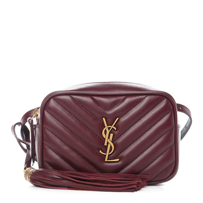 Saint Laurent Calfskin Matelasse Monogram Lou Belt Bag Dark Legion Red 1 of 9