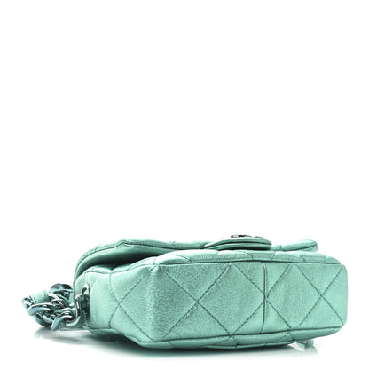 Chanel Metallic Lambskin Quilted Mini Lacquered Chain Flap Turquoise 4 of 10
