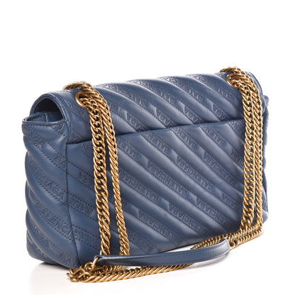 Balenciaga Calfskin Logo Matelasse M BB Chain Shoulder Bag Bleu Tanzanite 3 of 10