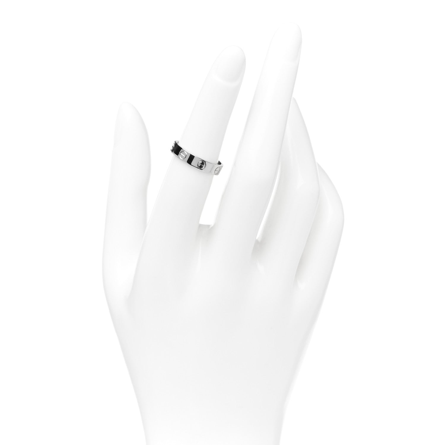 Cartier 18K White Gold 3.5mm LOVE Wedding Band Ring 51 5.75 2 of 4