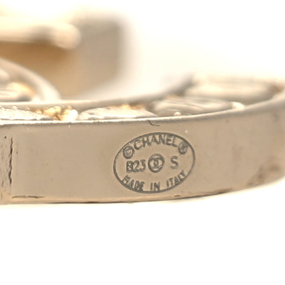 Chanel Metal Crystal Large CC Earrings Light Gold 4 of 5