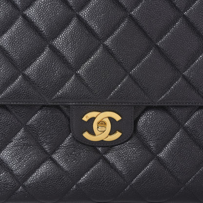 Chanel Caviar Quilted Jumbo Kelly Flap Black 9 of 9