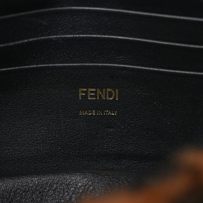 Fendi Shearling Vitello Dolce Macro FF 1974 Mini Baguette Tobacco Black 6 of 8
