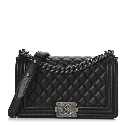 Chanel Lambskin Quilted Medium Boy Flap Black 1 of 11