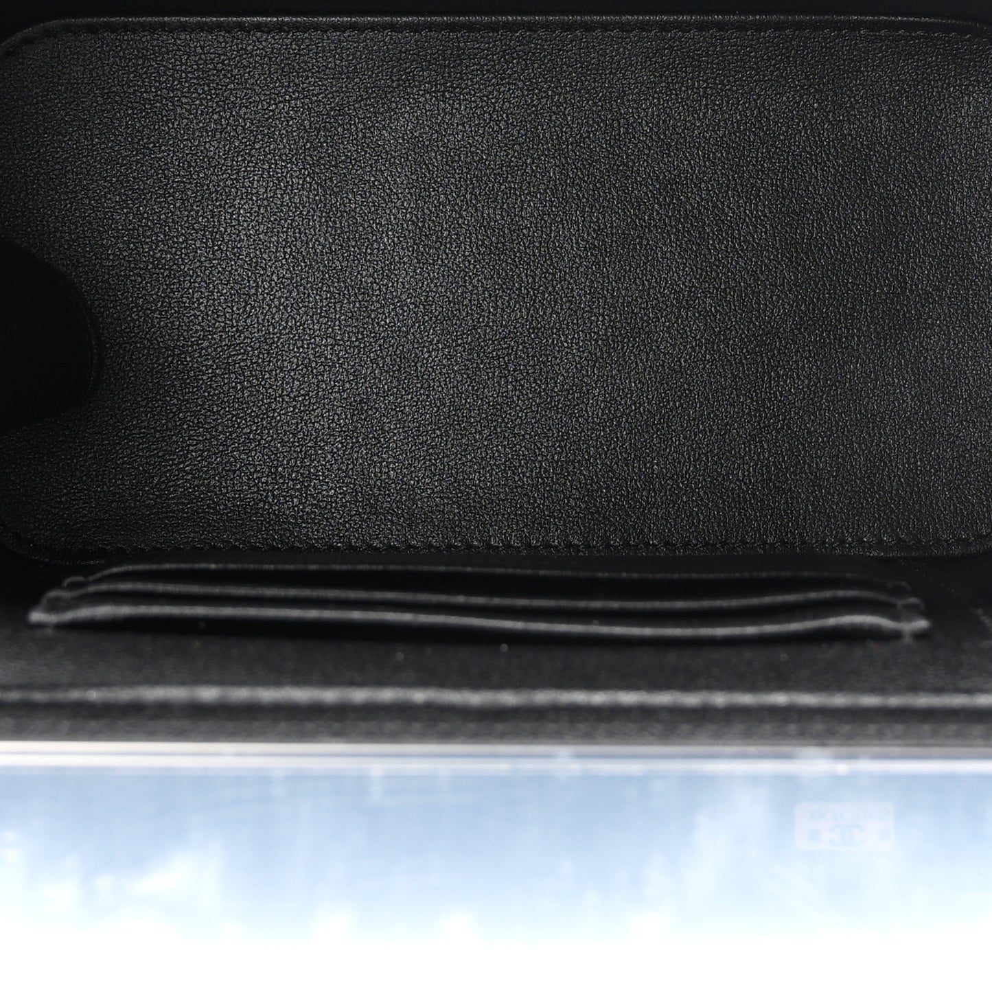 Lambskin Quilted Enamel Coco Casino Small Vanity Case With Chain Black