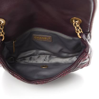 Chanel Calfskin Stitch Triptych Flap Burgundy 5 of 12
