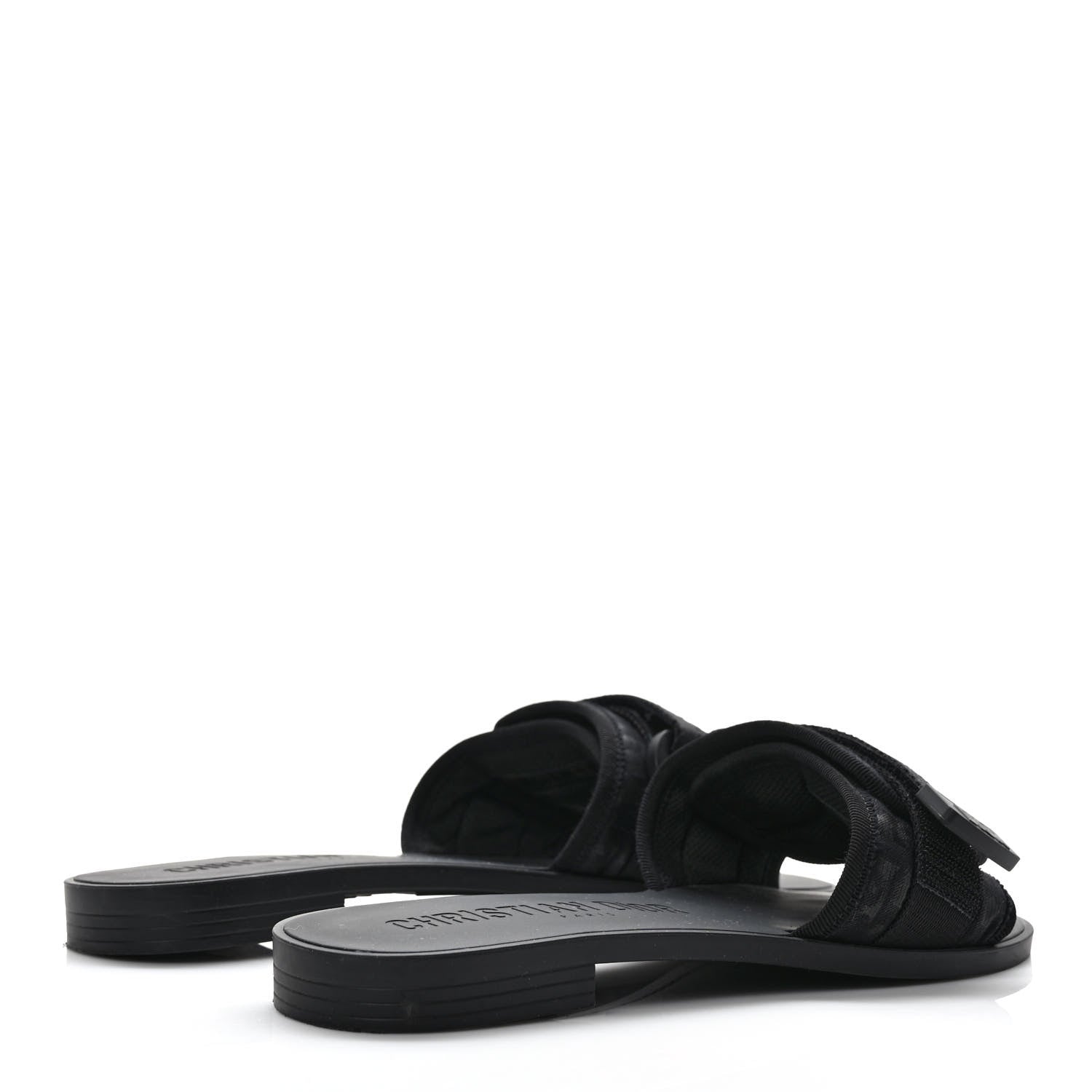 Christian Dior Shiny Technical Fabric Oblique Dio(r)evolution Slide Sandals 37 Black 4 of 7
