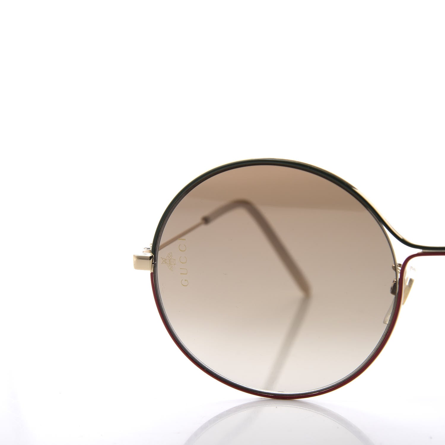 Gucci Round Sunglasses GG0395S Red Green 7 of 8
