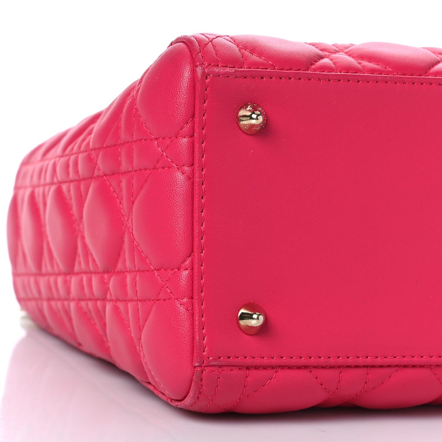 Lambskin Cannage Medium Lady Dior Fuchsia