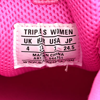 Balenciaga Fabric Mesh Clear Sole Fluo Womens Triple S Sneakers 37 Pink 10 of 11