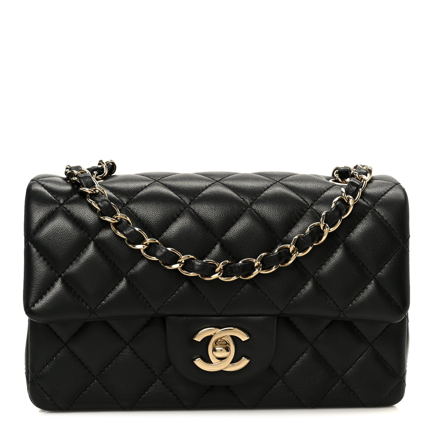 Chanel Lambskin Quilted Mini Rectangular Flap Black 1 of 12