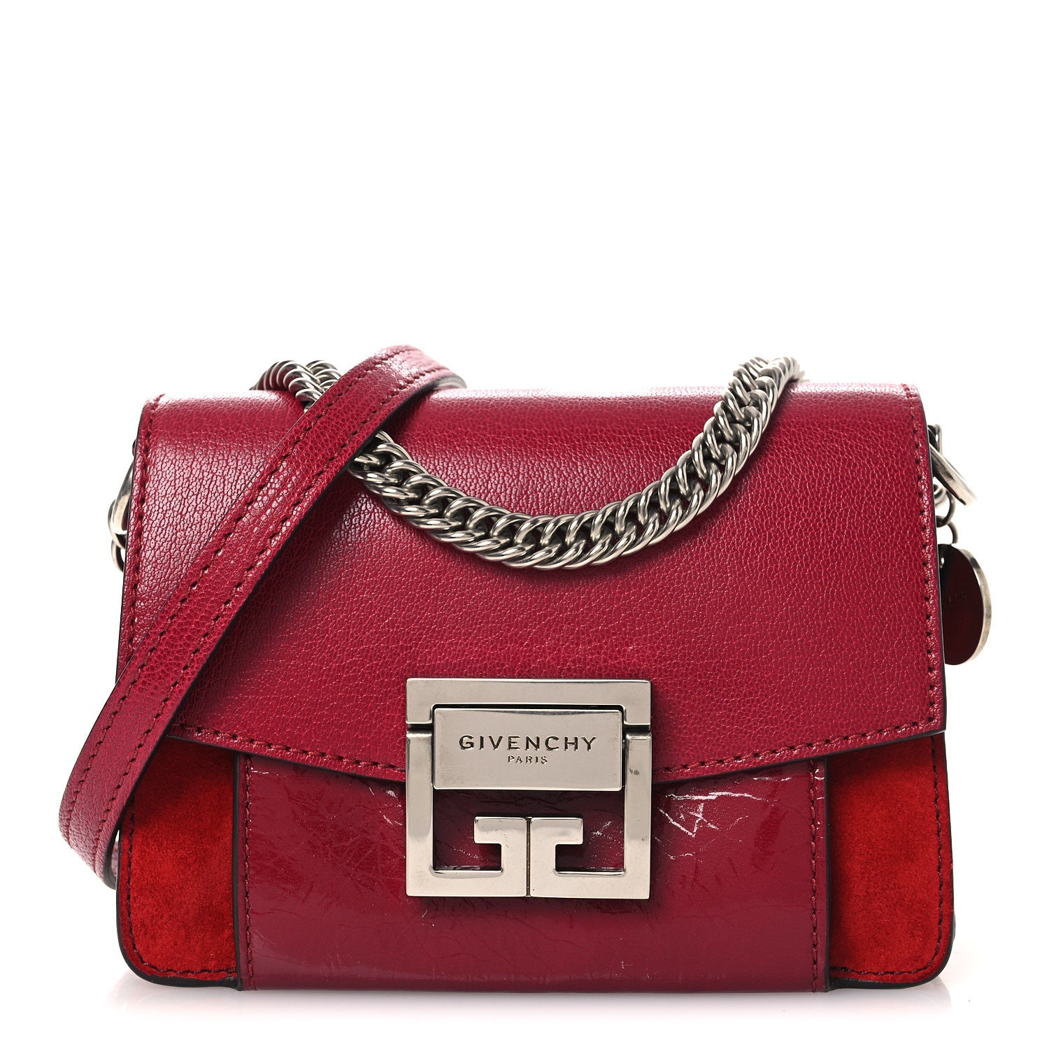 Givenchy Goatskin Mini GV3 Shoulder Bag Cherry Red 1 of 11
