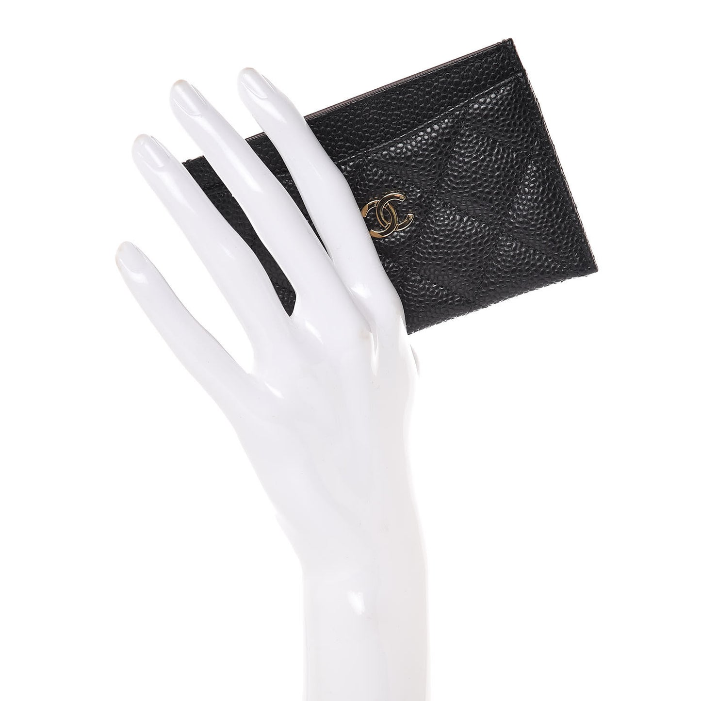 Caviar Quilted Card Holder Black