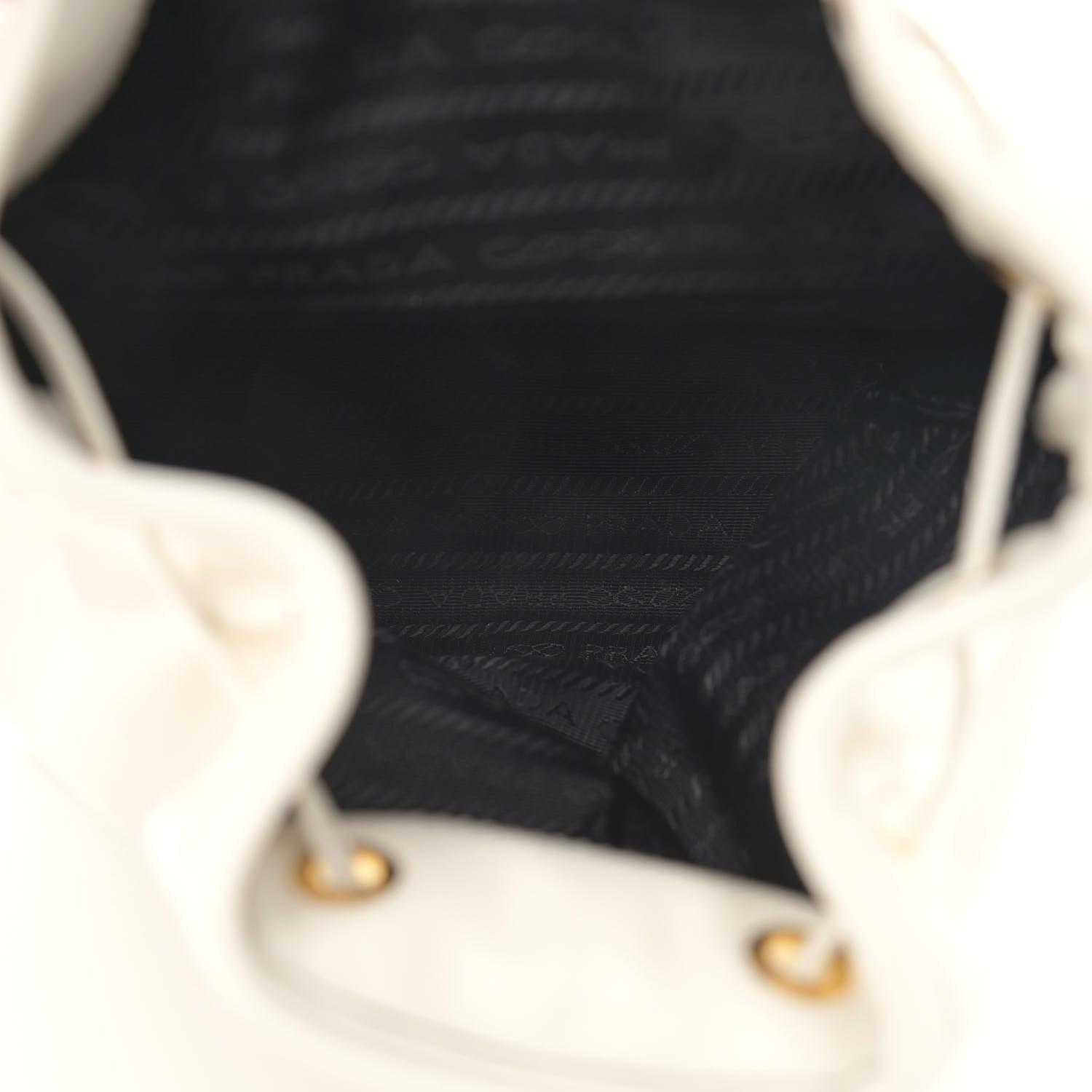 Prada Soft Calfskin Saffiano Mini Bucket Crossbody Bag White 5 of 11