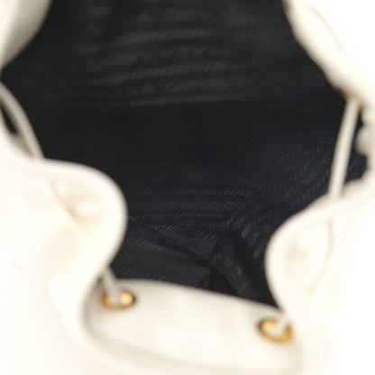 Prada Soft Calfskin Saffiano Mini Bucket Crossbody Bag White 5 of 11