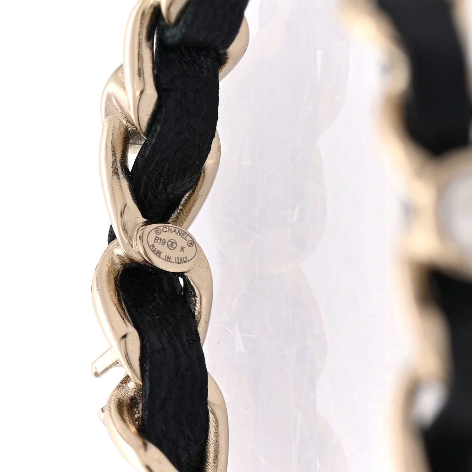 Chanel Lambskin Pearl More Is More CC Chain Hoop Earrings Gold Black 4 of 7