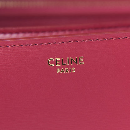 Celine Box Calfskin Medium Classic Box Flap Bag Raspberry 6 of 9