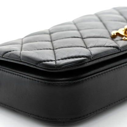 Chanel Calfskin Quilted Nailed CC Flap Bag Black 9 of 10
