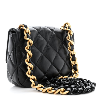 Chanel Lambskin Quilted Mini Lacquered Chain Flap Black 3 of 10