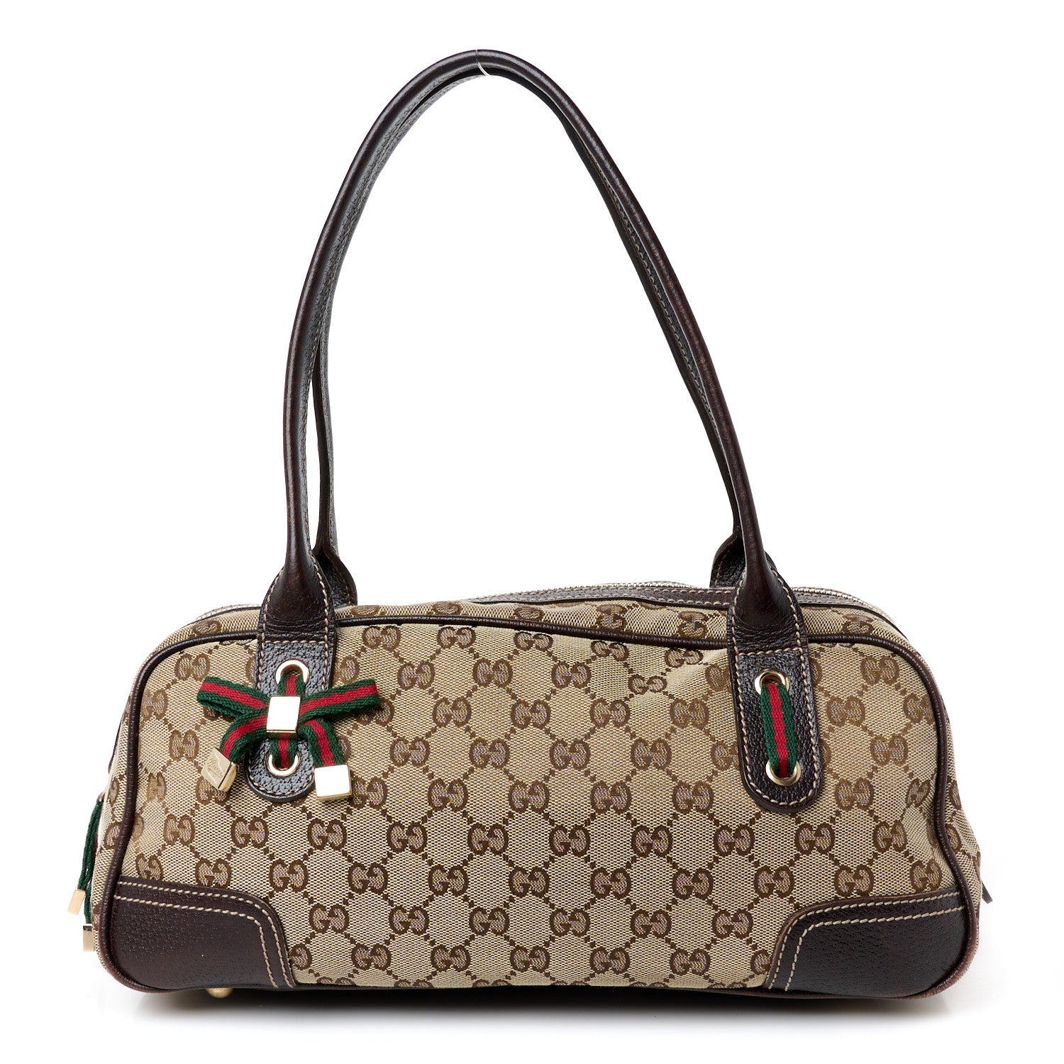 Gucci Monogram Small Princy Satchel Dark Brown 1 of 10