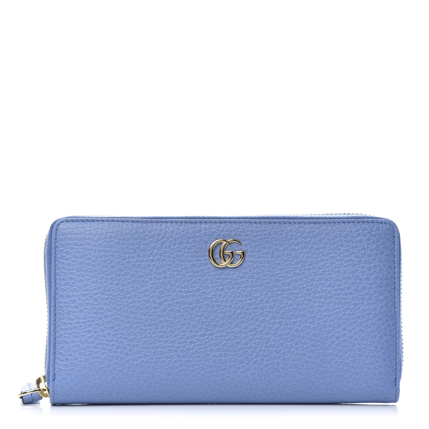 Gucci Dollar Calfskin GG Marmont Zip Around Wallet Clear Sky Blue 1 of 8