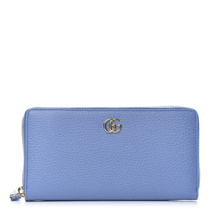 Gucci Dollar Calfskin GG Marmont Zip Around Wallet Clear Sky Blue 1 of 8