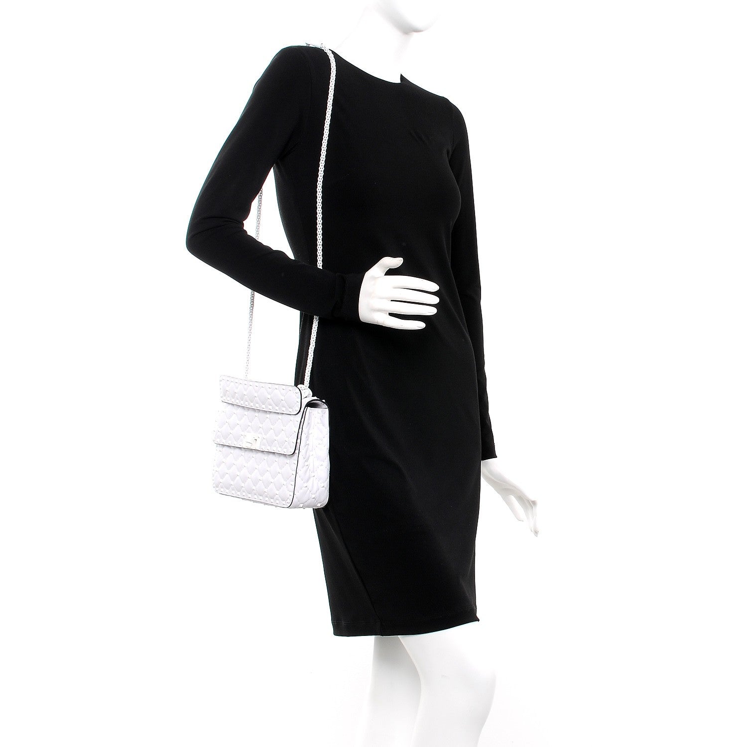 Valentino Garavani Lambskin Medium Free Rockstud Spike Shoulder Bag Optic White 2 of 6