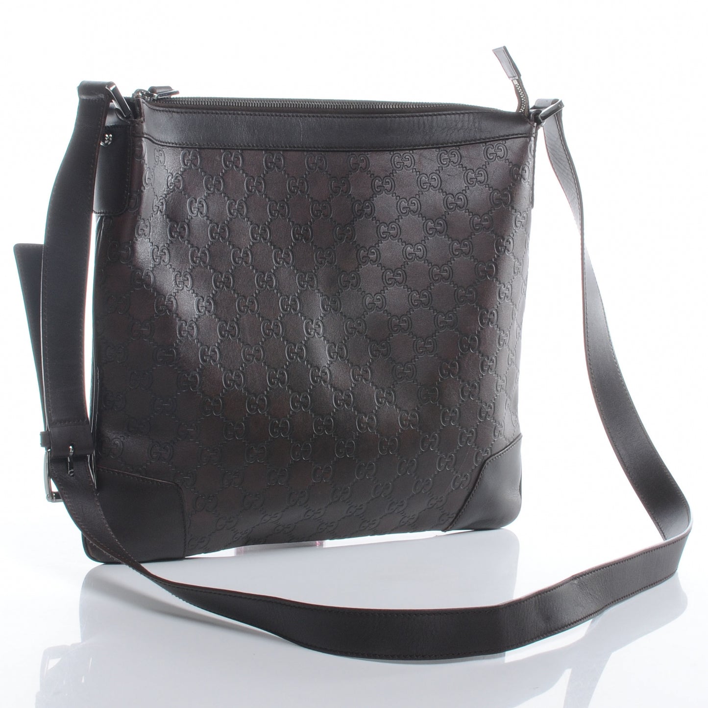 Guccissima GG Messenger Bag Chocolate
