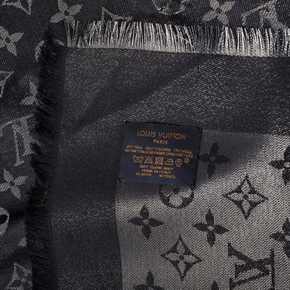 Louis Vuitton Silk Lurex Wool Monogram Shine Shawl Black 3 of 3