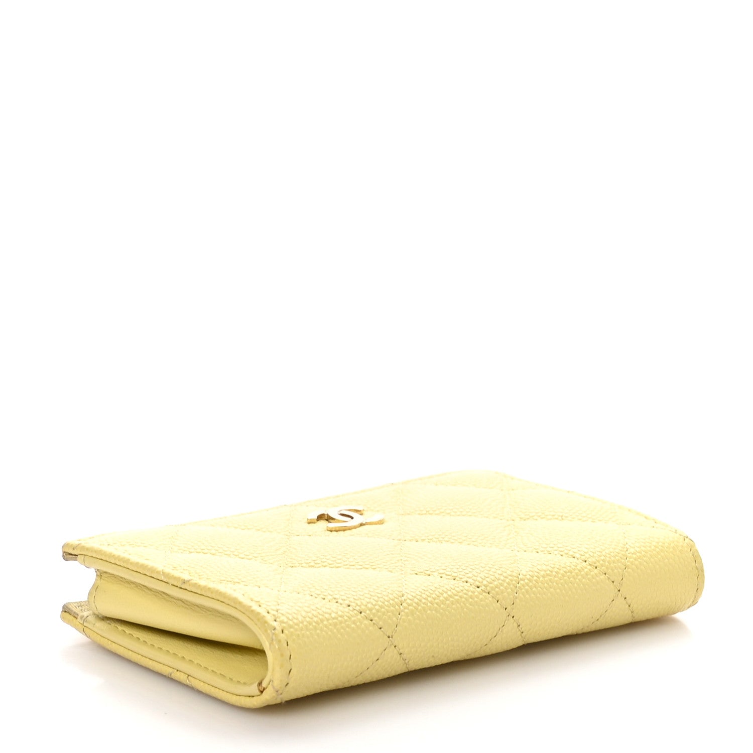 Chanel Caviar Quilted Zipped Key Holder Case Yellow 4 of 7