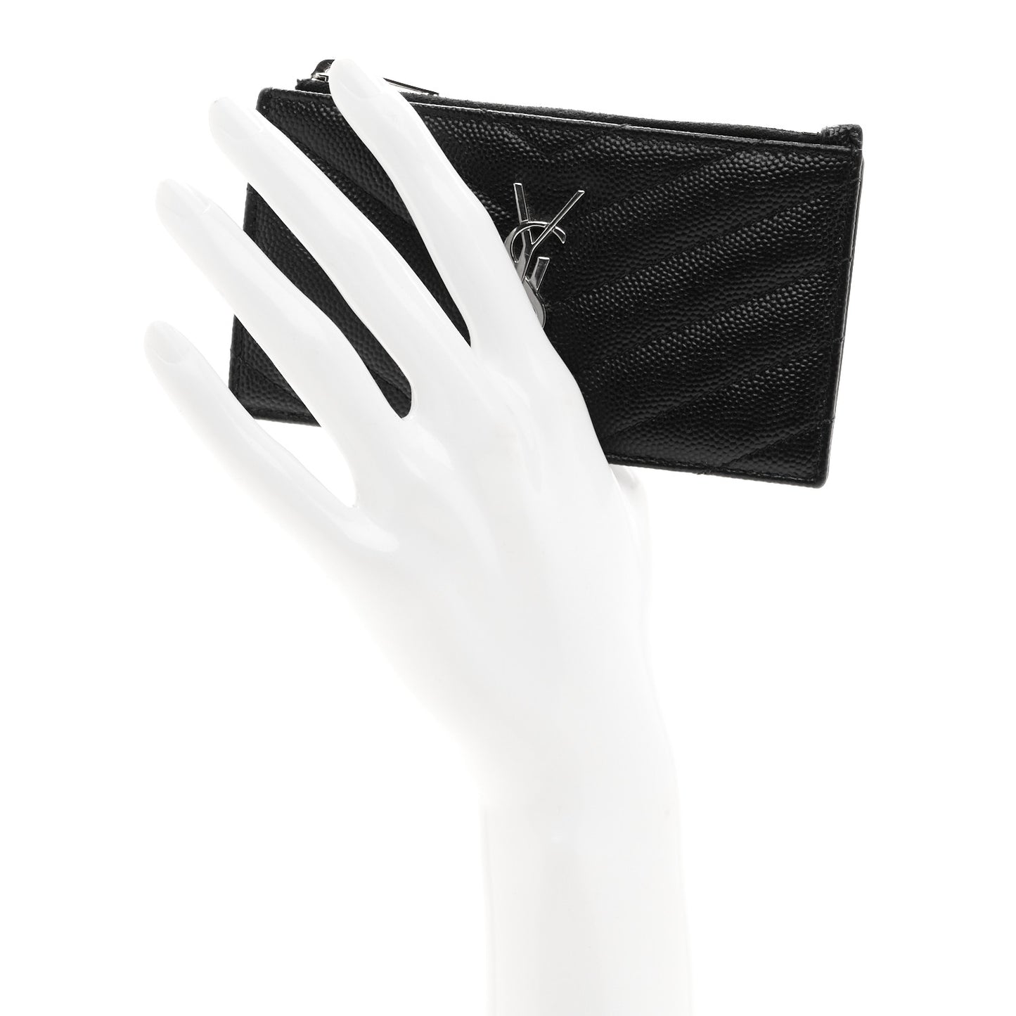 Monogram Grain de Poudre 5 Fragments Zip Pouch Card Holder Black