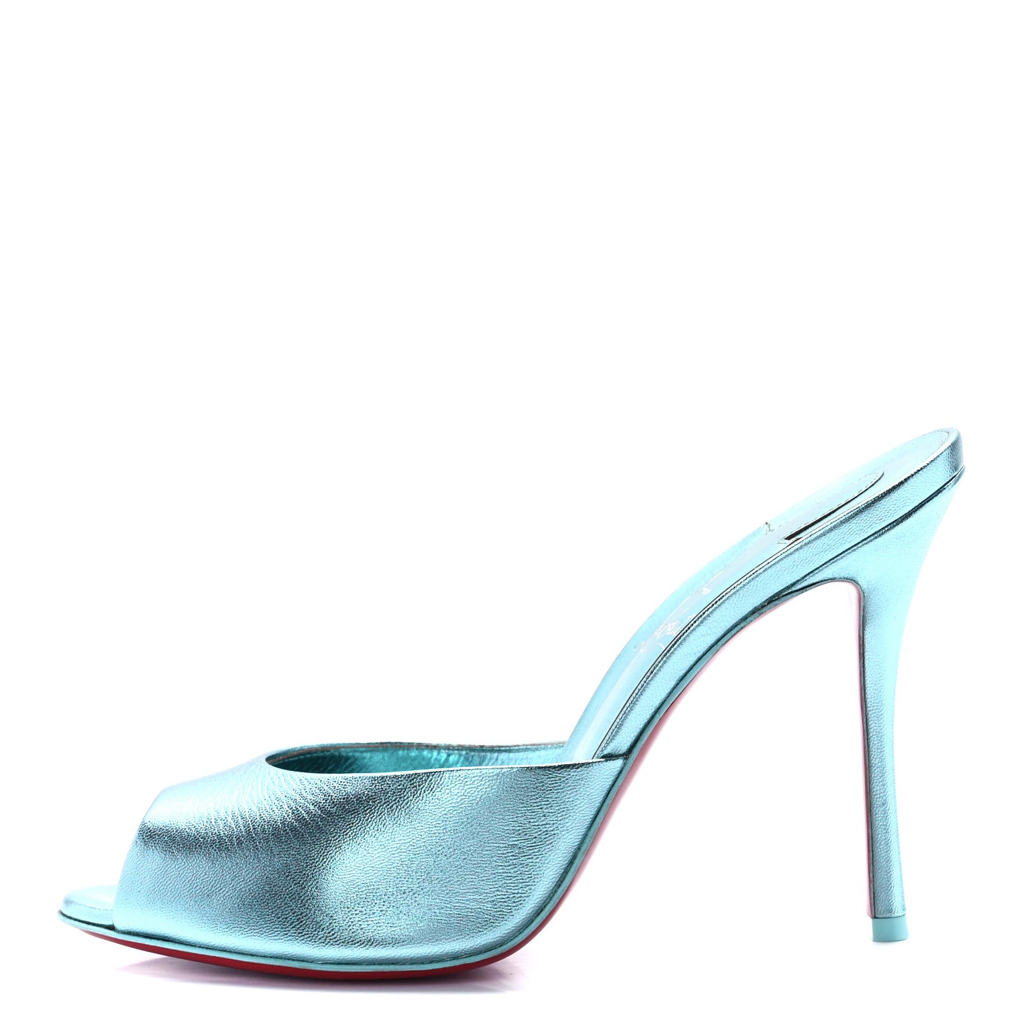 Christian Louboutin Metallic Kid Laminato Me Dolly 100 Sandals 37.5 Bermuda 37.5 1 of 10