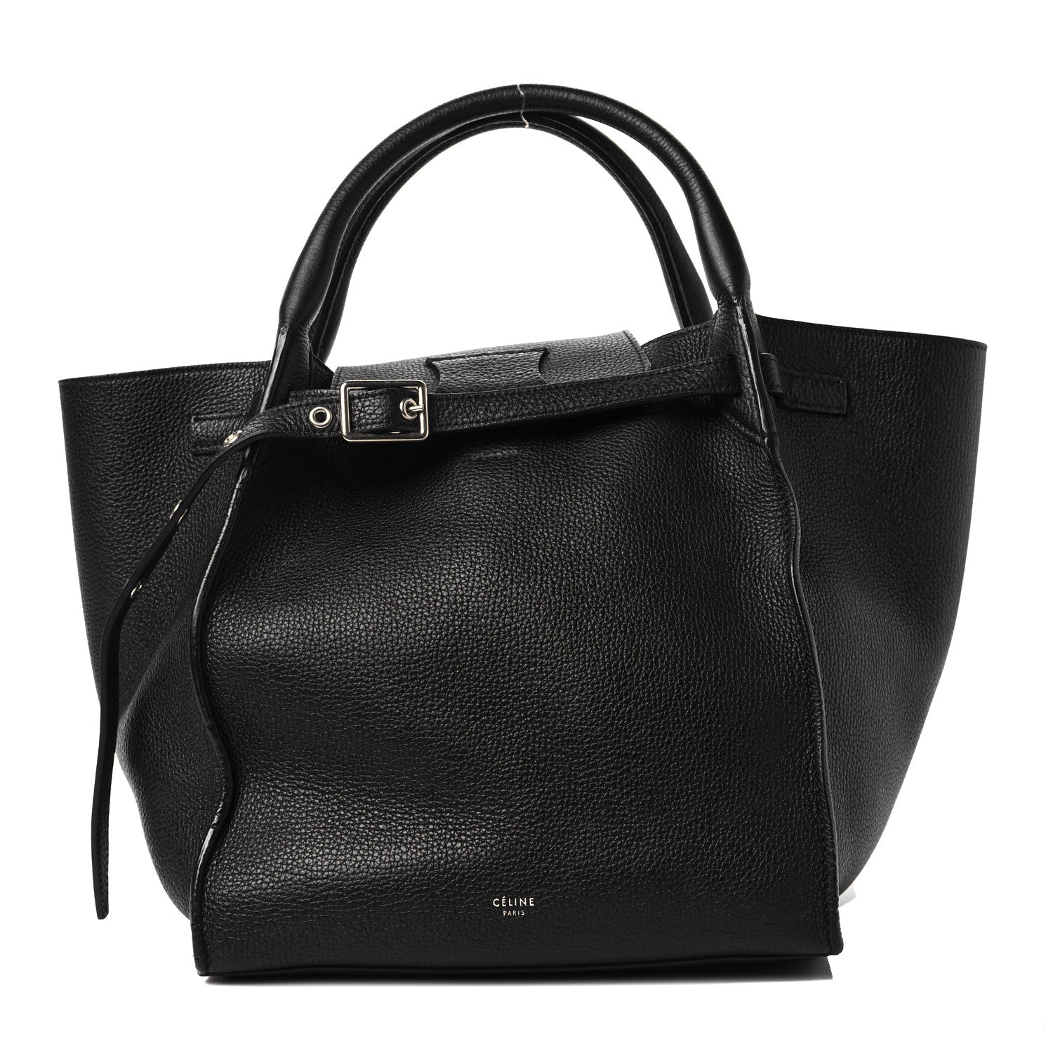 Celine Supple Grained Calfskin Small Long Strap Big Bag Black 1 of 8