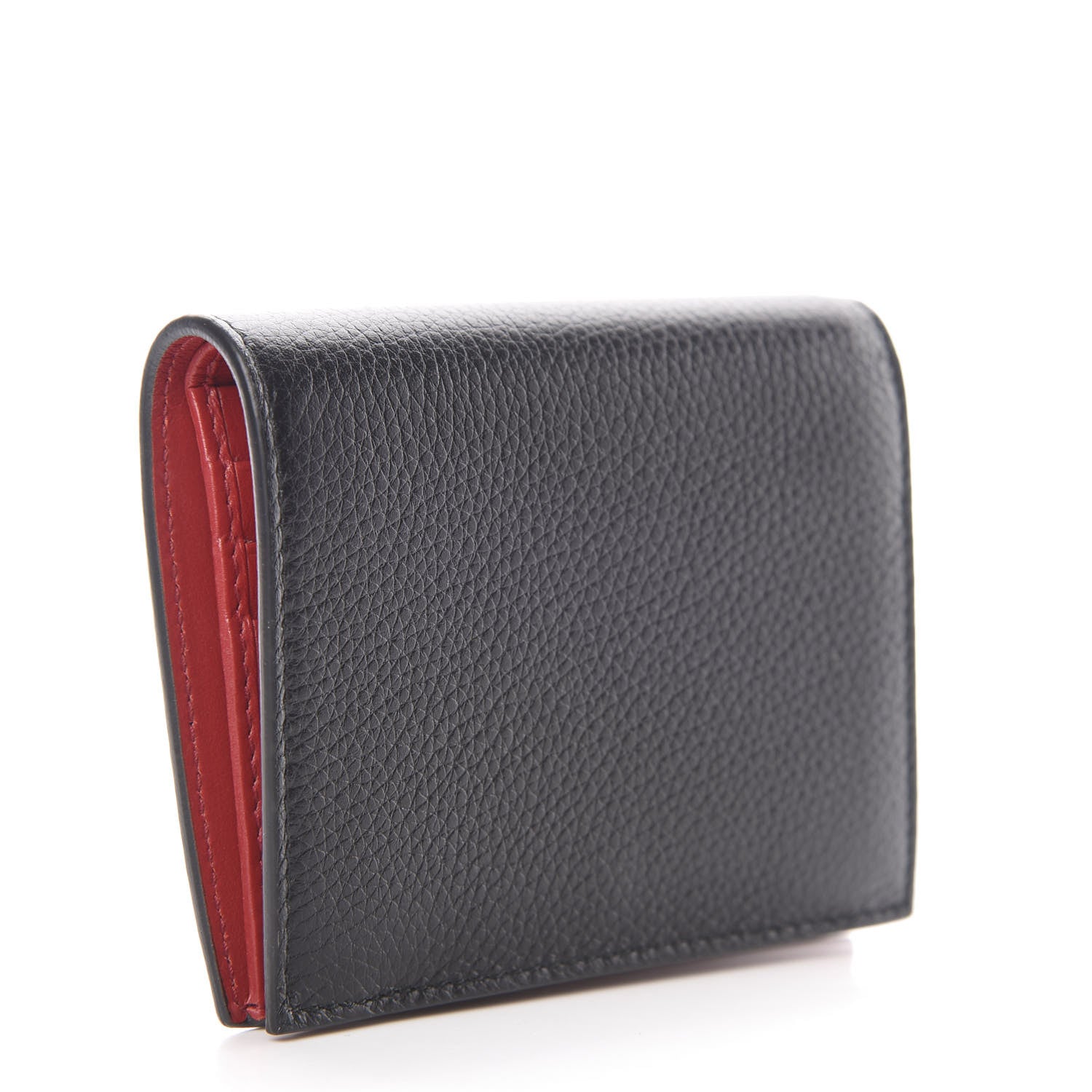 Prada Vitello Daino Small Bi-Fold Wallet Black Fuoco 3 of 8
