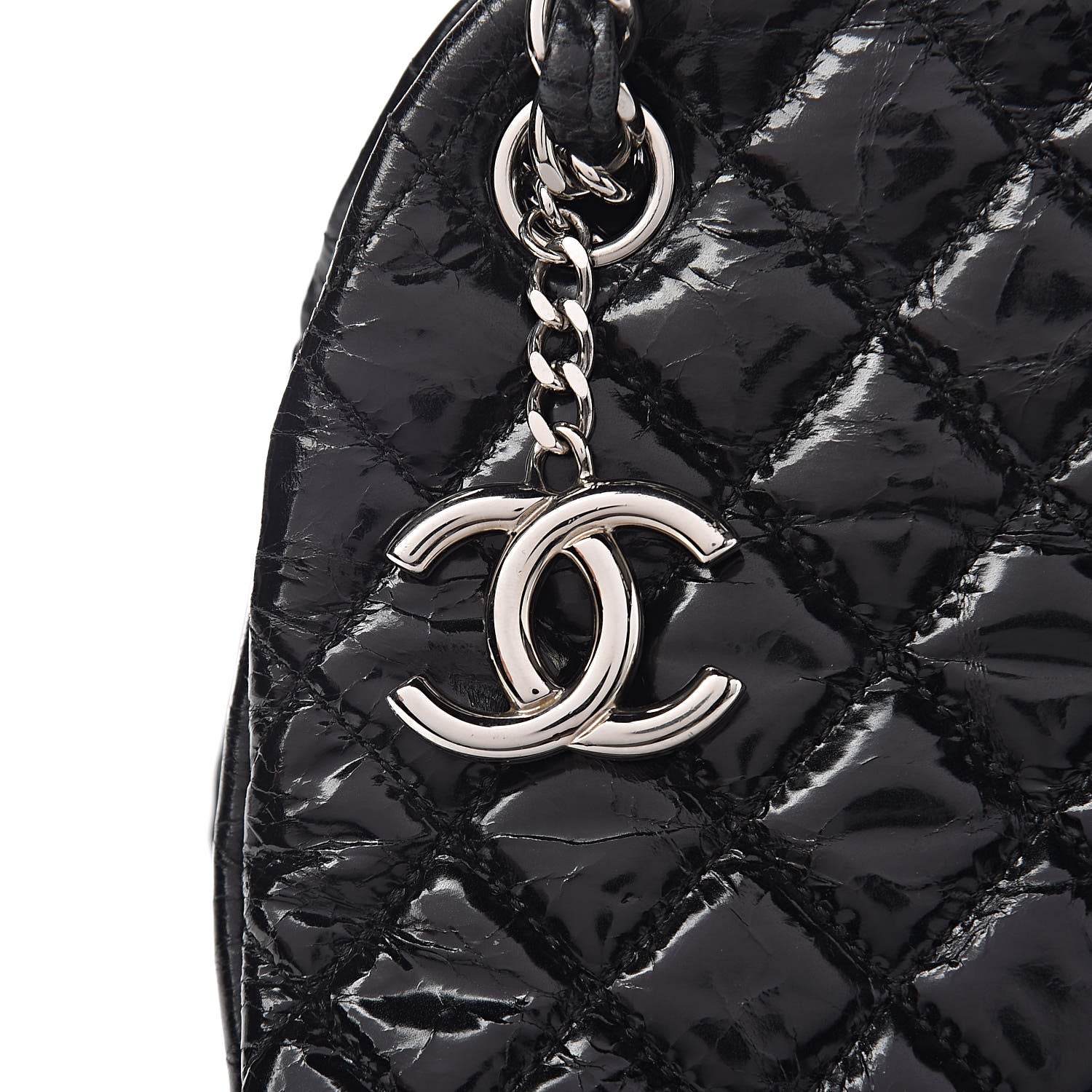 Chanel Glazed Calfskin Quilted Large Just Mademoiselle Bowling Bag Black 10 of 10