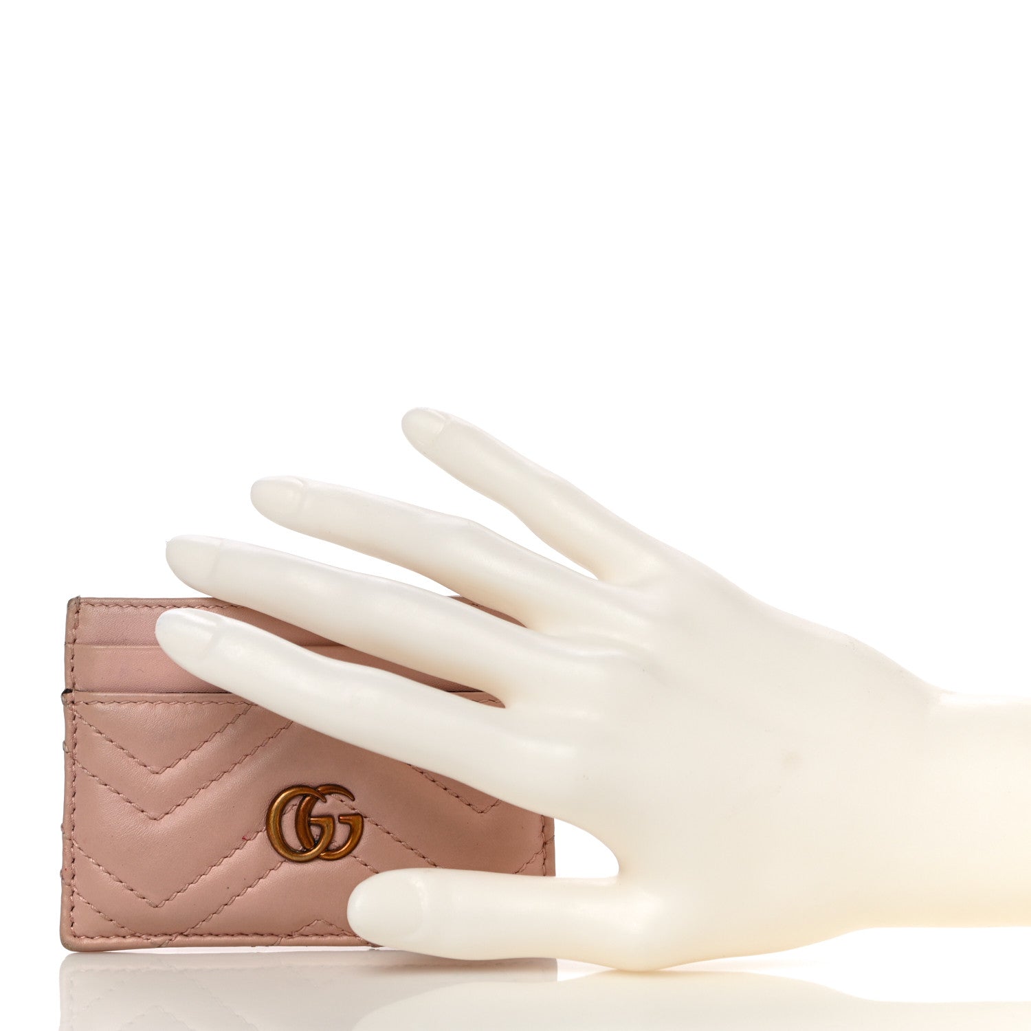 Gucci Calfskin Matelasse GG Marmont Card Holder Perfect Pink 2 of 15